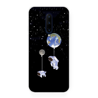 黑色星空插畫太空人 一加 7T Pro 1+7 t OnePlus 7 Pro 手機(jī)殼