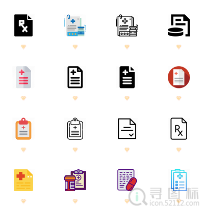 处方，文件，处方单，图标