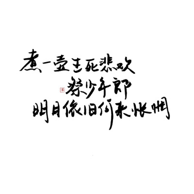 “煮一壶生死悲欢祭少年郎 明月依旧何来怅惘”
《无羁》陈情令 手写 黑白 渣字 背景图 by果砸