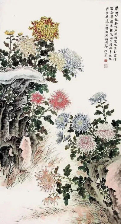 擅长画菊的殿堂级画家，与张大千平起平坐，号称“菊王”的顾伯达。