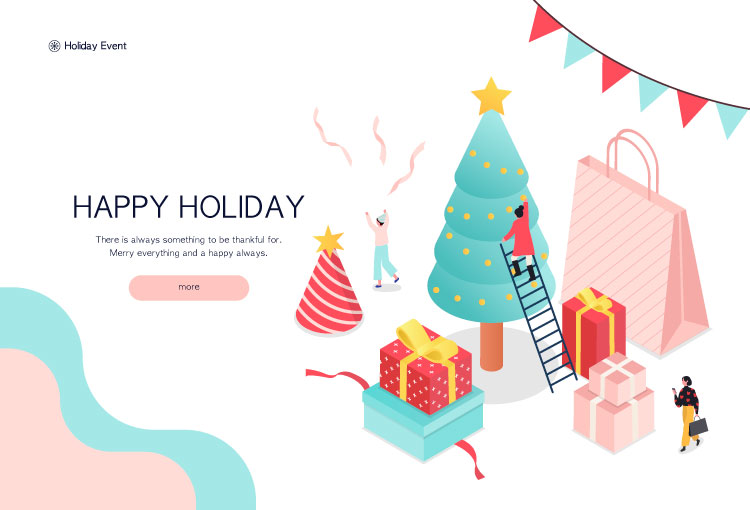 【下载点头像】2.5D创意立体圣诞节平安夜专题庆祝网页手机插画海报设计素材