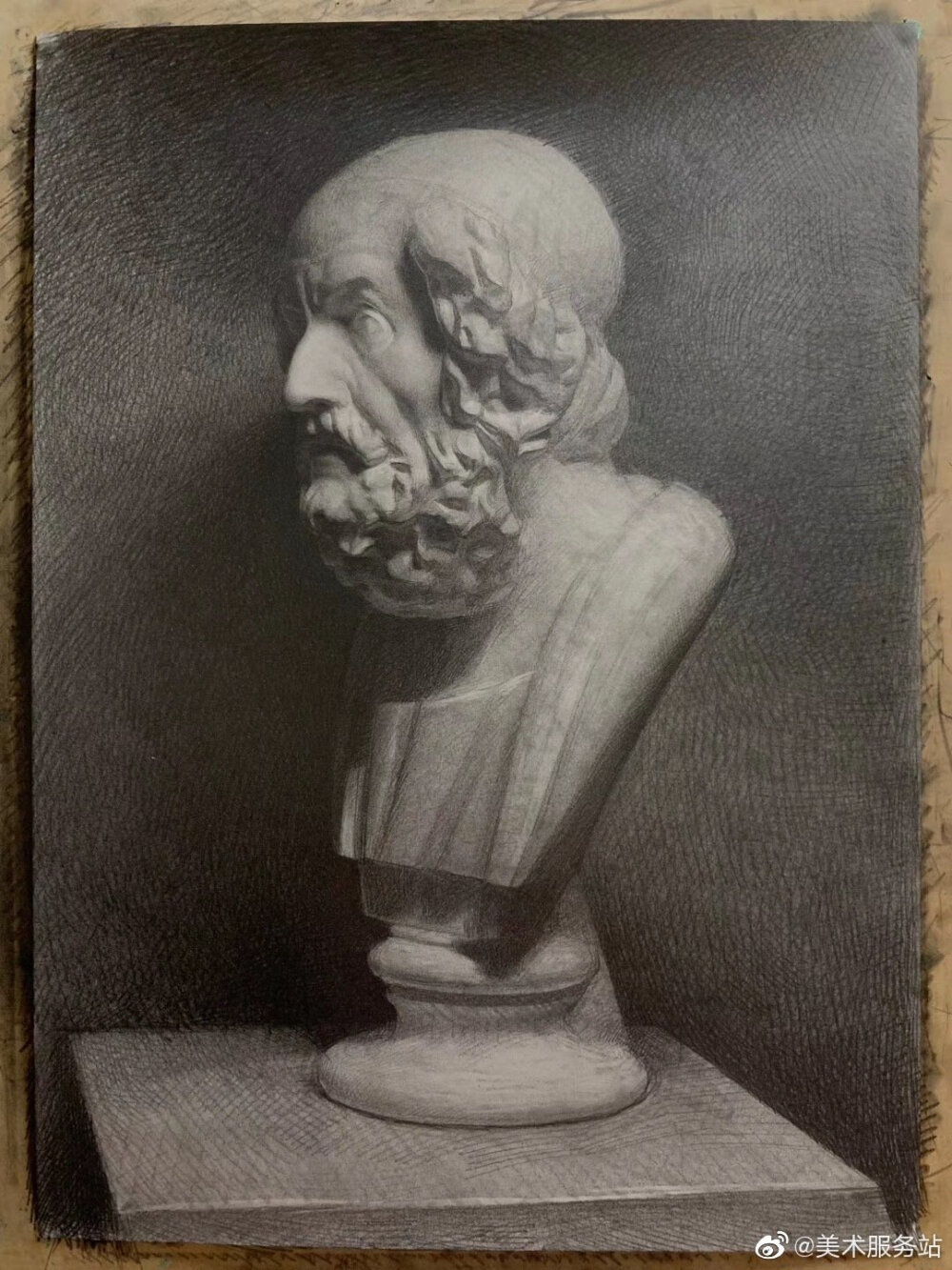 正统素描仲明亮仲老师的素描石膏像