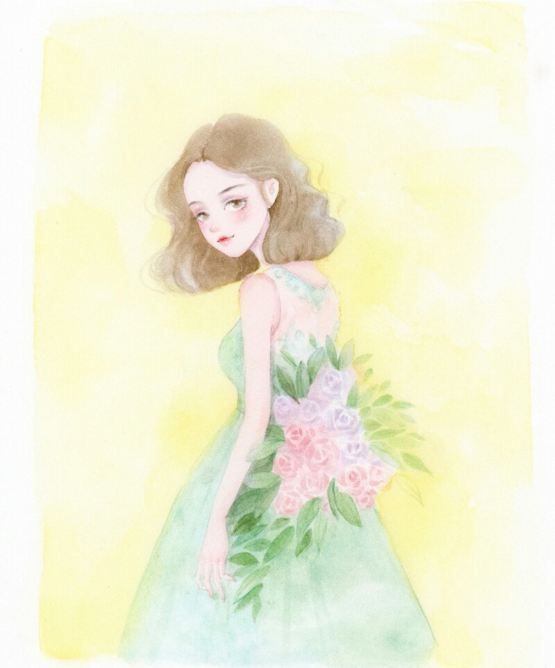 手绘女孩