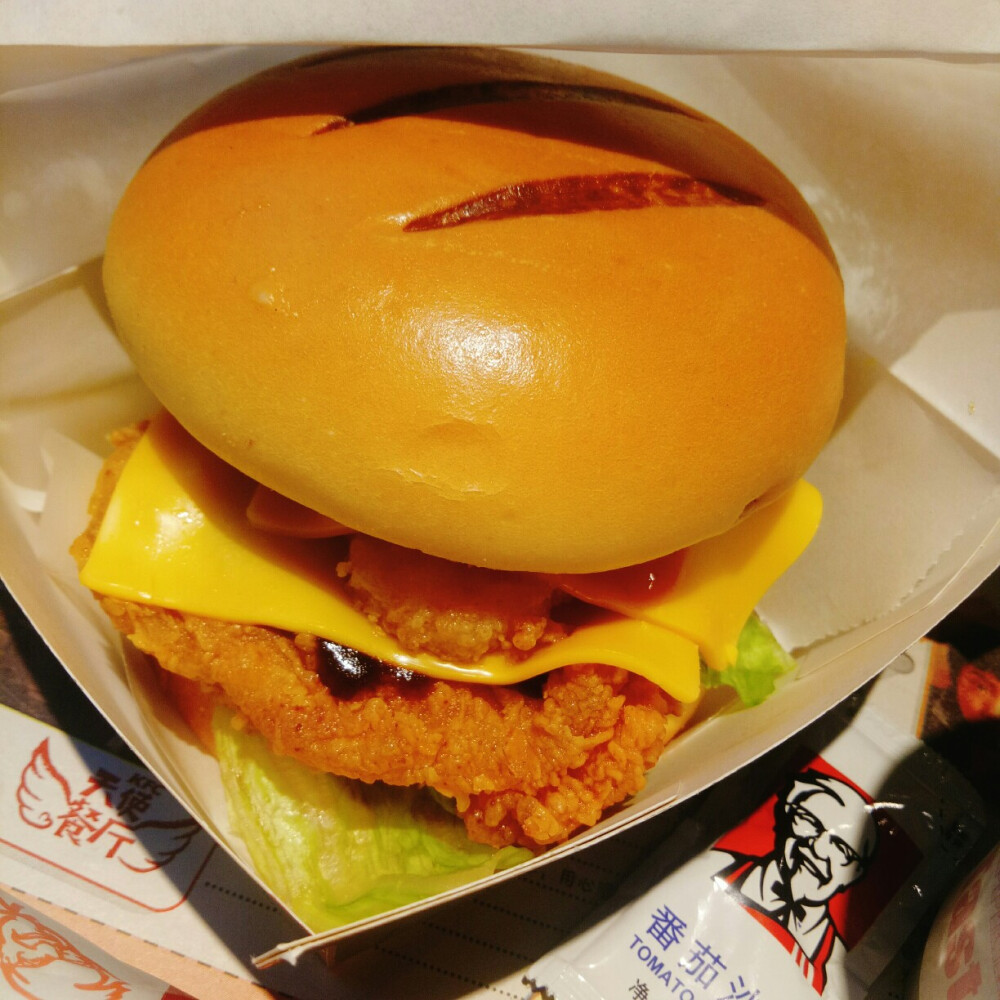 Kfc脏脏大虾鸡腿堡