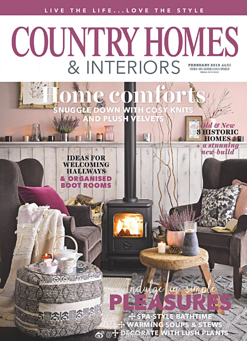 LIFE IS COSY #新年快乐#
#Country Homes & Interiors#
February 2019 ​