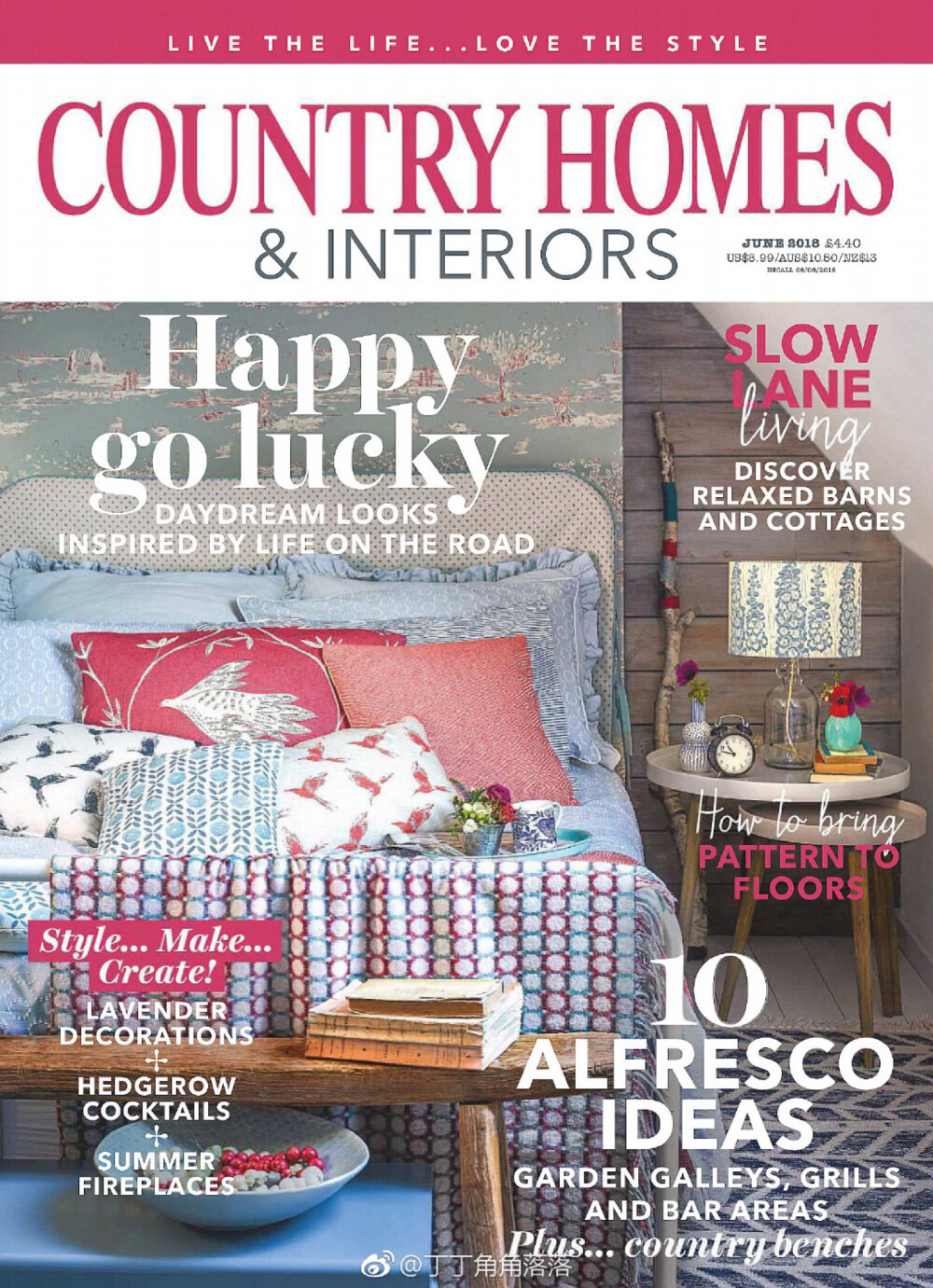 Happy go Lucky，
色彩如此缤纷hold不住啊。
#Country Homes & Interiors#
June 2018 ​