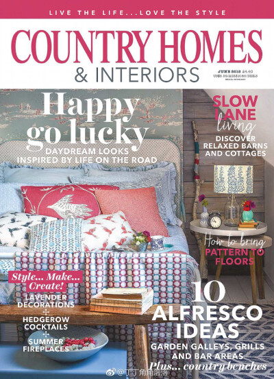 Happy go Lucky，
色彩如此缤纷hold不住啊。
#Country Homes & Interiors#
June 2018 ?