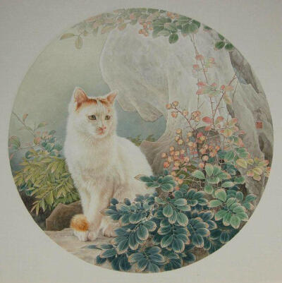 猫咪 工笔画 画家邢诚爱作品