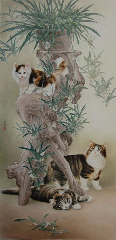 猫咪工笔画 邢诚爱