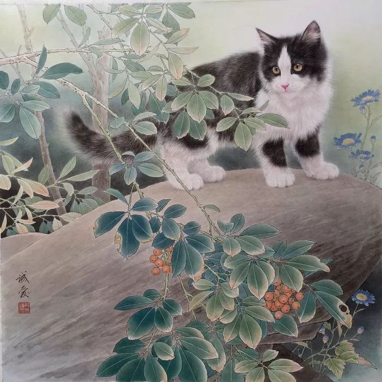 猫咪工笔画 邢诚爱