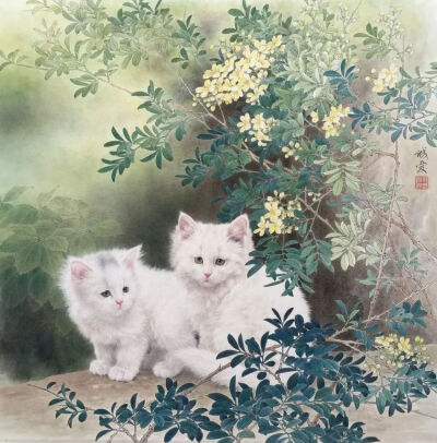 猫咪工笔画 邢诚爱