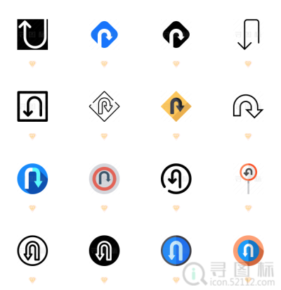 掉头，标志，交通标志，路牌
