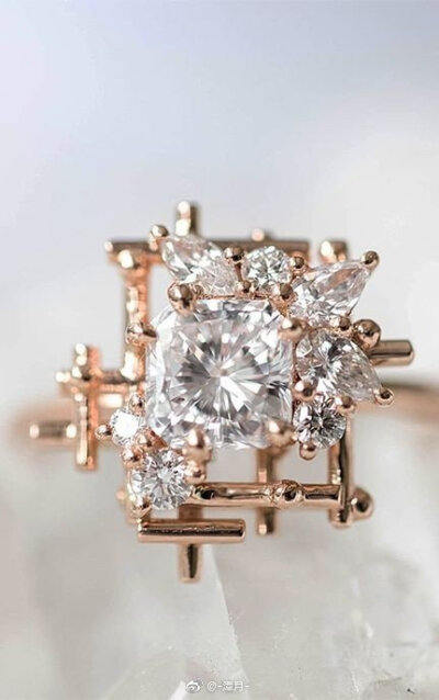 钻石几何拼接戒指