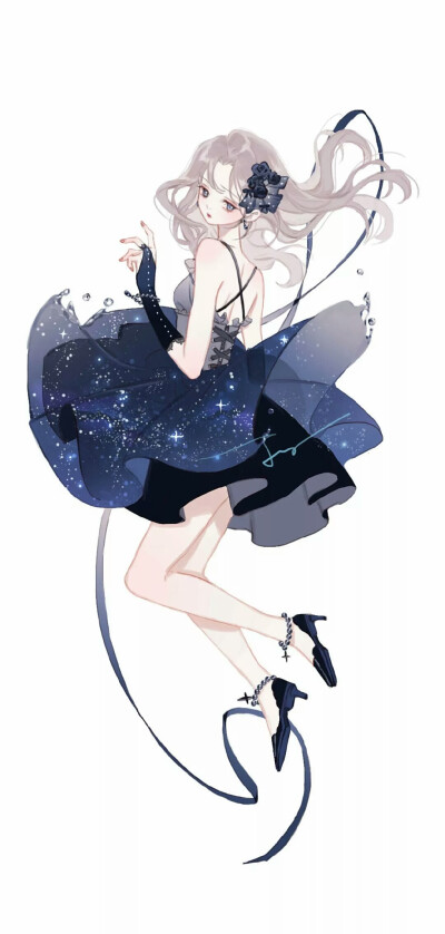 ▽ 女孩 星空
Around the galaxy,there are no brighter stars than you.
环游遍了整个星系，找不到比你更亮的星星.