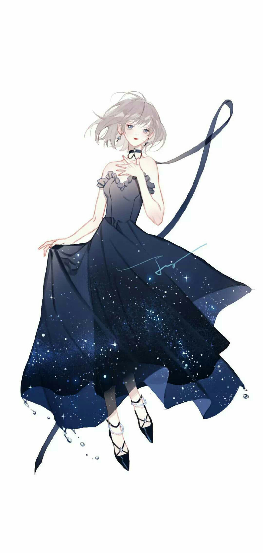 ▽ 女孩 星空
Around the galaxy,there are no brighter stars than you.
环游遍了整个星系，找不到比你更亮的星星.