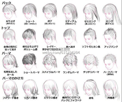 发型参考，图源水印