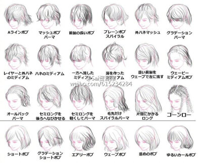 发型参考，图源水印