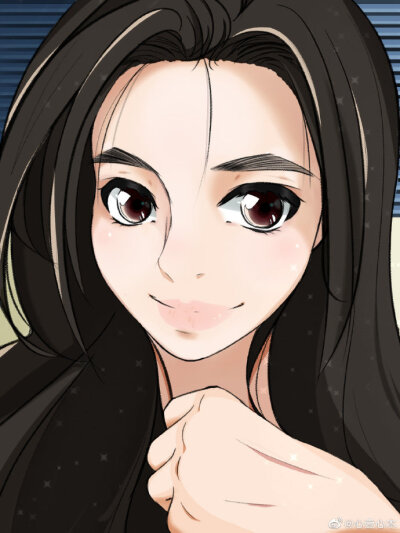 给闺蜜画了个头像，日系的画风的确偏可爱就难写实，还有脸部的角度有点问题，不放原图了。