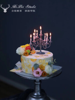 全能班第14次课程学员作品实拍  蛋糕 网红蛋糕 滴落蛋糕 ins风蛋糕 复古烛台蛋糕