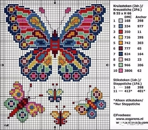 十字绣图纸•蝴蝶