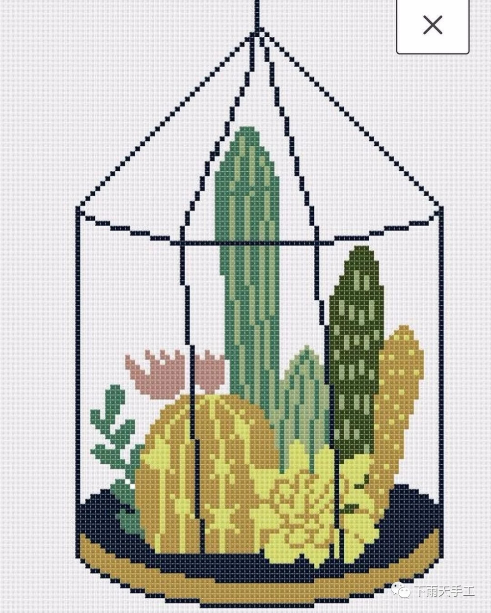 十字绣图纸61多肉植物