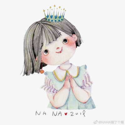 少女水彩头像，作者:NANA画了个画
