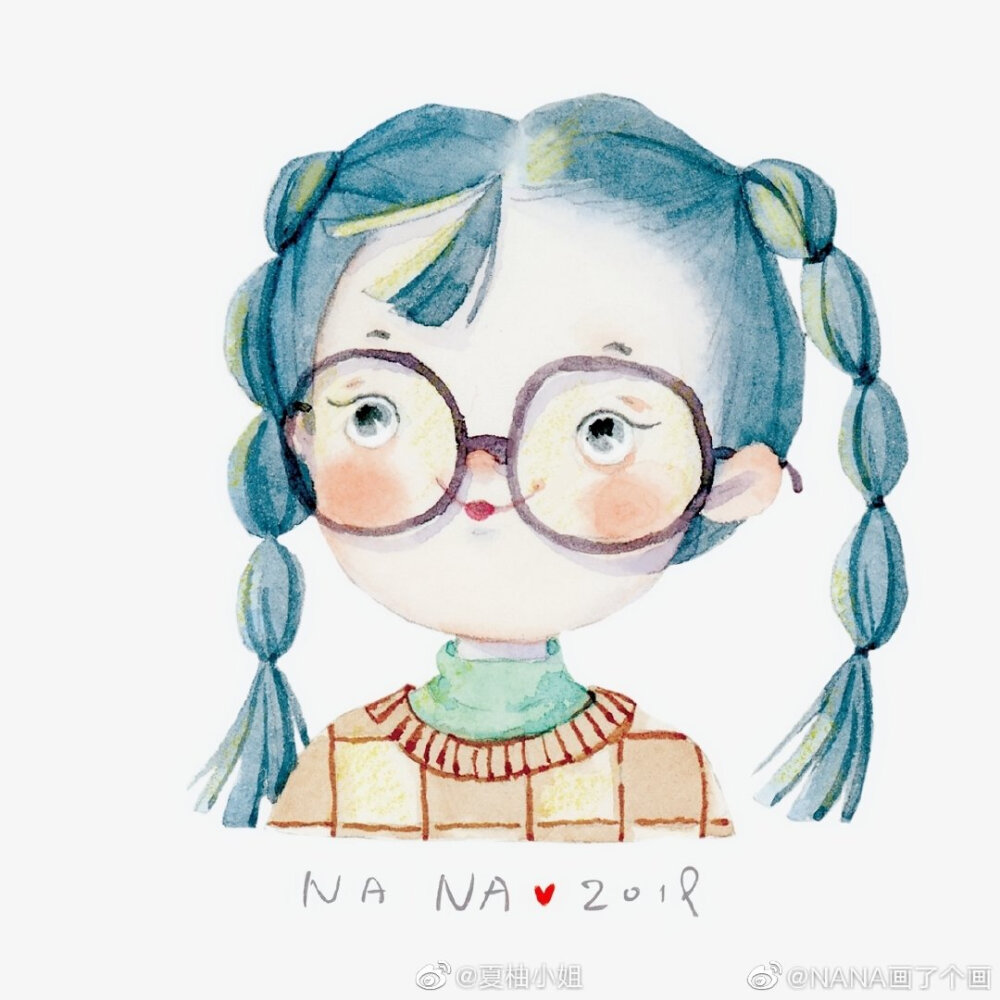 少女水彩头像，作者:NANA画了个画
