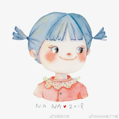 少女水彩头像，作者:NANA画了个画
