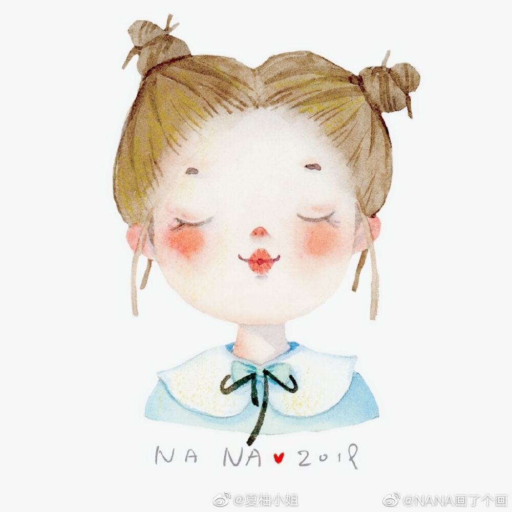 少女水彩头像，作者:NANA画了个画
