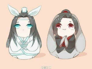 #魔道祖师  Q版 忘羡 蓝忘机 魏无羡 
〔画师〕壹牙瓜