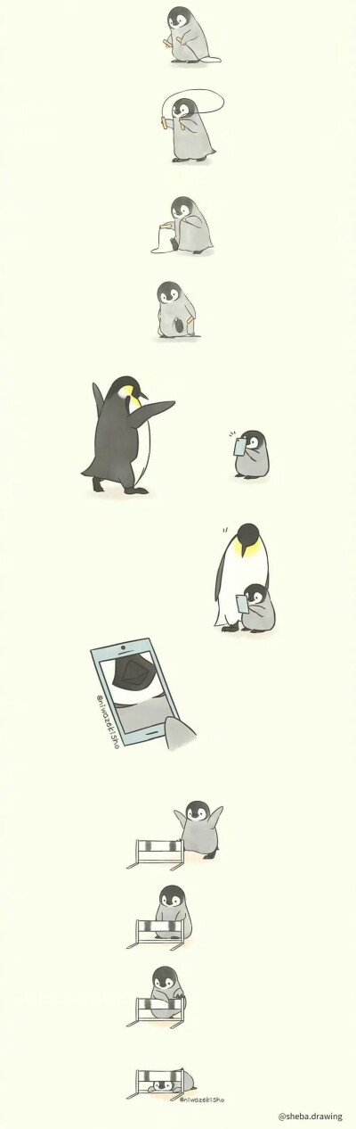 日本插画师笔下呆萌可爱的小企鹅！被治愈了！！！（twi：niwazekisho ）