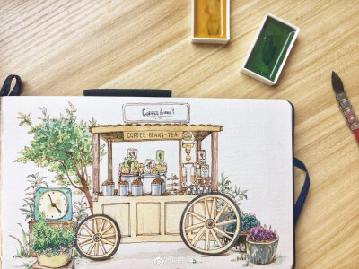 淡彩~画师:鹿芽一
店铺 小角落 清新 水彩