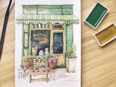 淡彩~画师:鹿芽一
店铺 小角落 清新 水彩