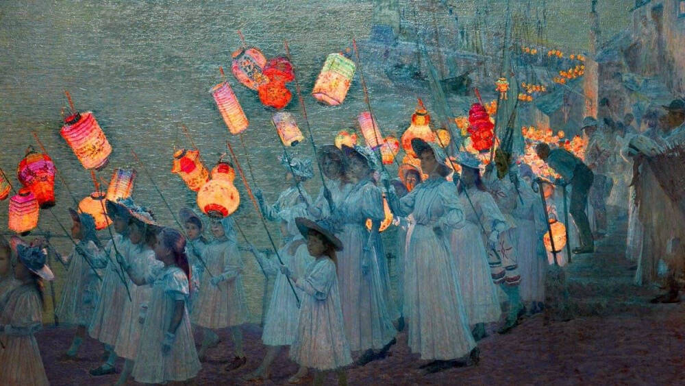 jubilee procession in a cornish village, g. sherwood hunter