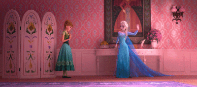 美翻了！！Elsa女王和安娜公主在《冰雪奇缘：生日惊喜》里变装完整版动图来咯！完全看不够啊！