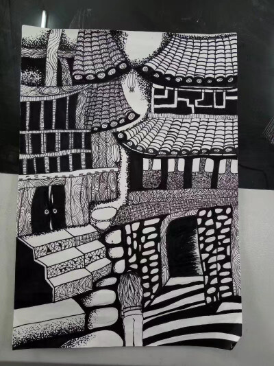 黑白线条画