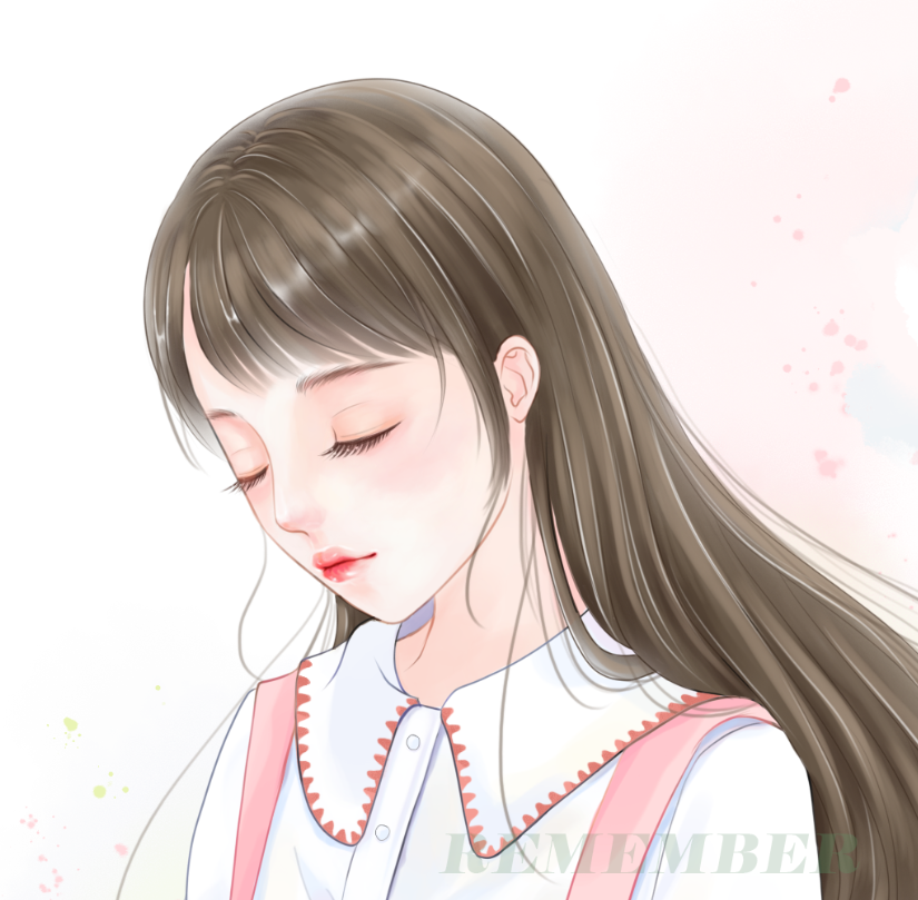 插画 少女 