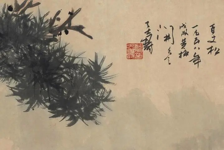 潘天寿，《初晴》“局部”， 戊戌（1958年）作，140.5×364.0 cm
11月18日，中国嘉德2019年秋拍“大观——中国书画珍品之夜·近现代”专场中潘天寿巨作《初晴》以2.0585亿元成交。这件作品从1.2亿起拍，经14轮竞价，以 1.79亿落槌。这也是潘天寿作品在拍卖市场中的第三高价。