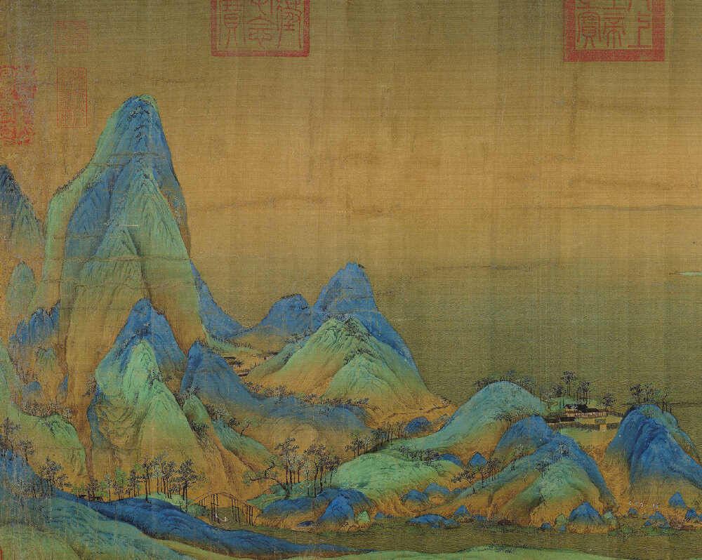 千里江山图 王希孟 - 高清图片，堆糖，美图壁纸兴趣社区