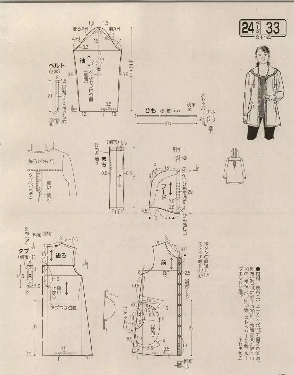 防晒衫裁剪图