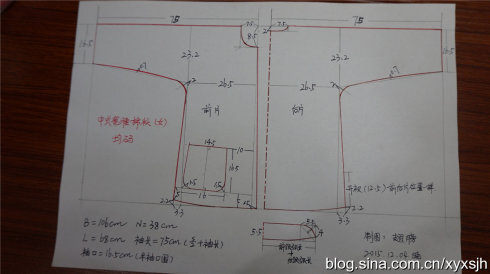 秋冬立领棉袄裁剪图