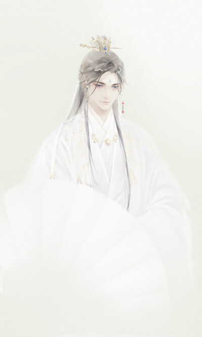绝色白衣古风美男