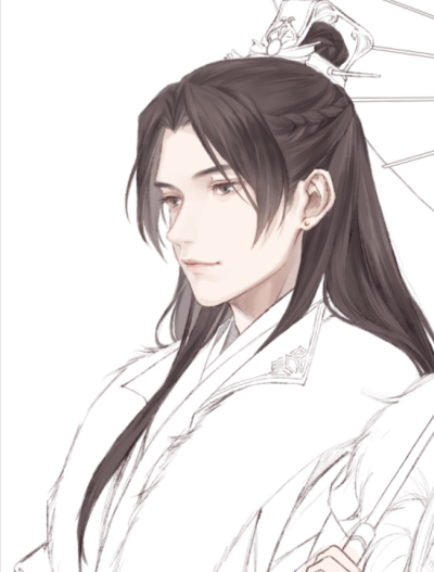 绝色白衣古风美男