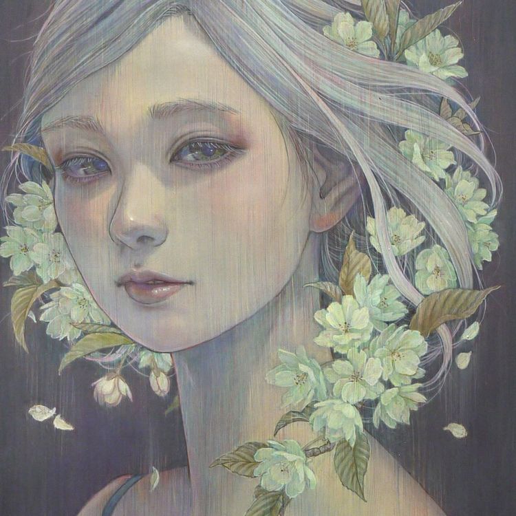 穿过发梢，是你的温柔 ~ 日本画师Miho Hirano 唯美插画