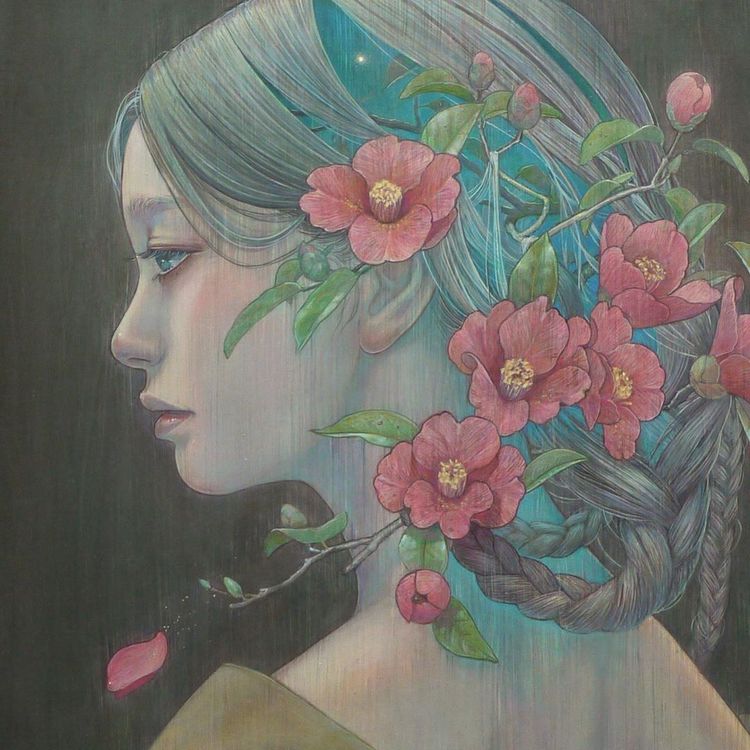 穿过发梢，是你的温柔 ~ 日本画师Miho Hirano 唯美插画