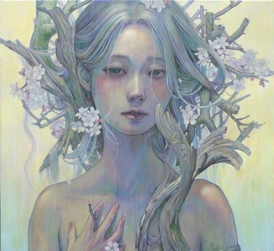 穿过发梢，是你的温柔 ~ 日本画师Miho Hirano 唯美插画