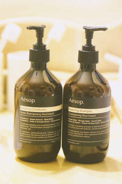 Aēsop滋润型洗发水护发素 味道是草本类 不是很想的那种 洗完头发很顺滑 还是比较适合我这种干发的