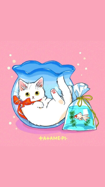 猫咪 插画 壁纸