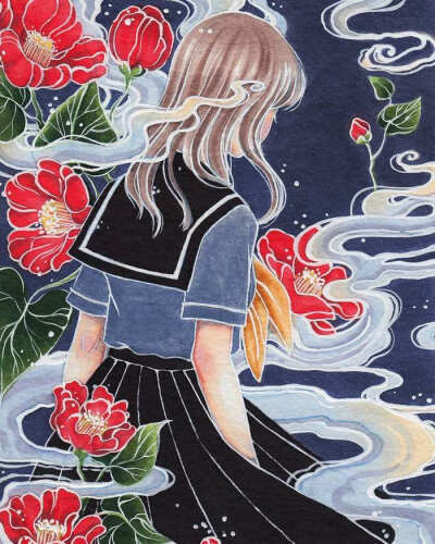 少女 唯美 插画 画家Victoria-Rivero作品