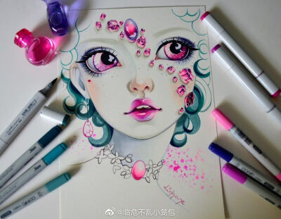 动漫插画＊
插画师Lighane的马克笔手绘作品